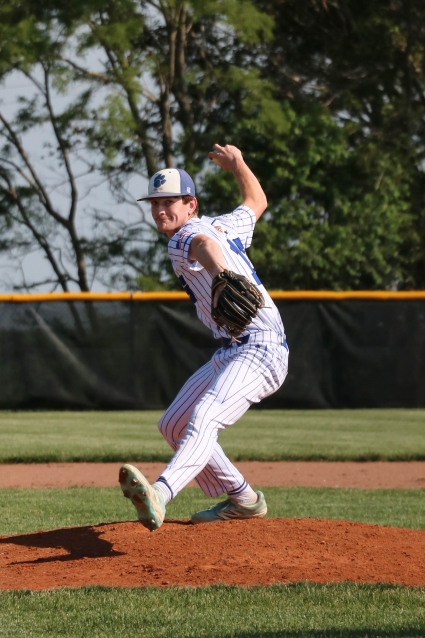 Griswold’s Brayden Lockwood took the loss on the hill for the Tigers against Bedford Friday. The senior allowed eight hits and nine earned runs in three innings of work. (Joel Stevens/ The Red Oak Express)