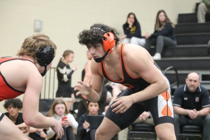 Red Oak senior Dayton Gusman finished as the runner-up in the 150-pound weight class at the Class 2A district meet in Glenwood to earn a spot at this week’s Iowa State Wrestling Tournament. (Joel Stevens/ The Red Oak Express)