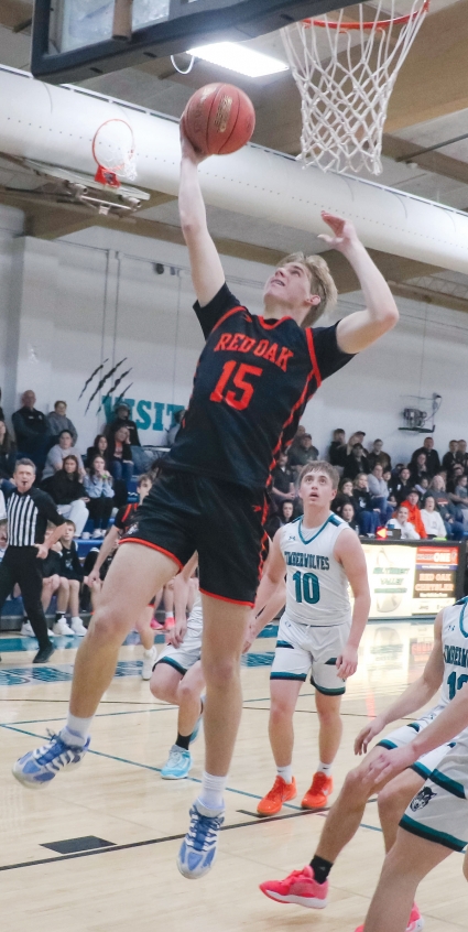 Dillan Rydberg scored 15 points for Red Oak against Treynor in districts.