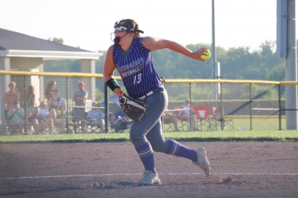 Bree Mitchell fires in a pitch for Stanton in the regional finals loss to Riverside.